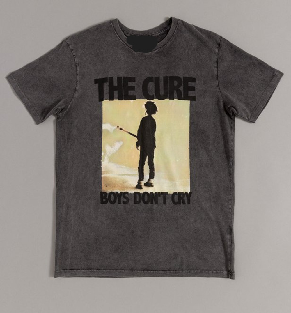The Cure Boys Don_t Cry Stone Charcoal T Shirt